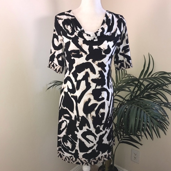 2/$20 Style & Co Drape Neck Stretch Shift Dress (9A) MP - Picture 2 of 6